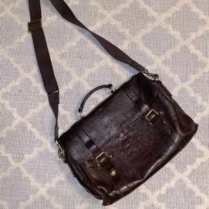 Mulberry dark brown leather messenger briefcase